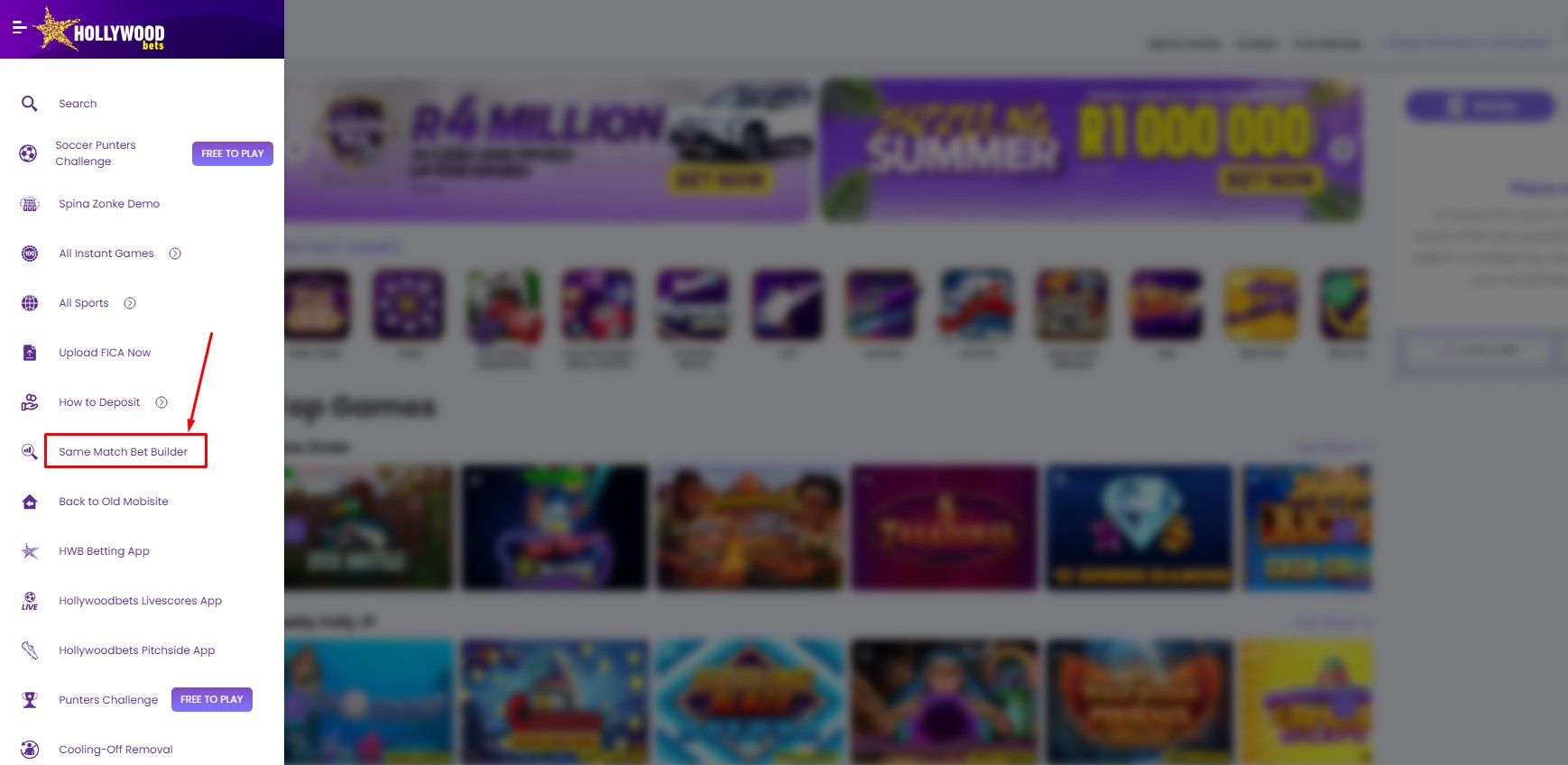 Same Match Bet Builder Hollywoodbets Features