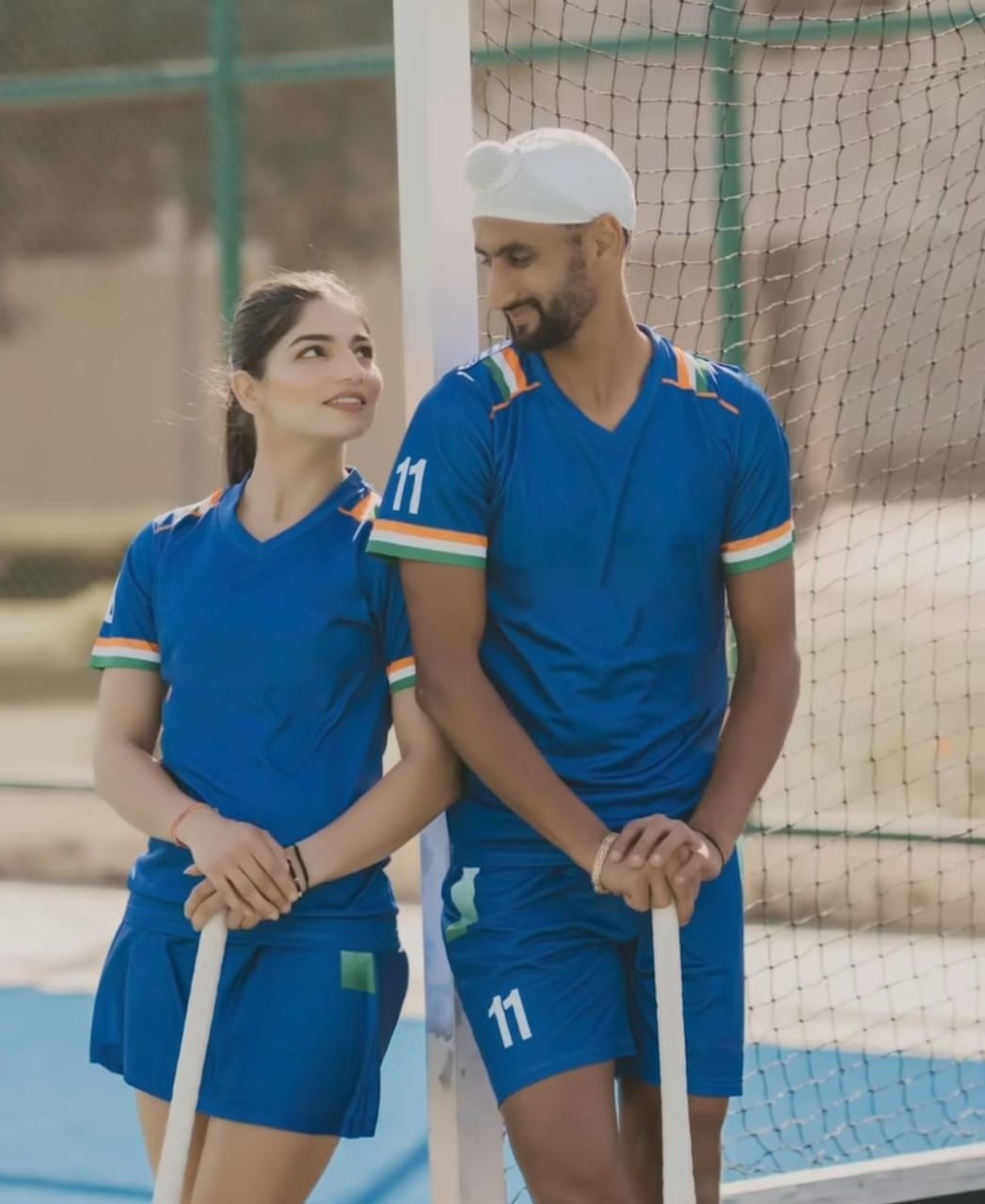 TEAM WORK: Mandeep Singh and Udita with a perfect pose @HockeyIndia