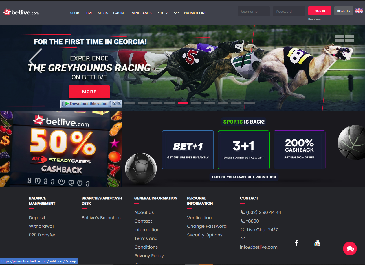 Betlive Homepage