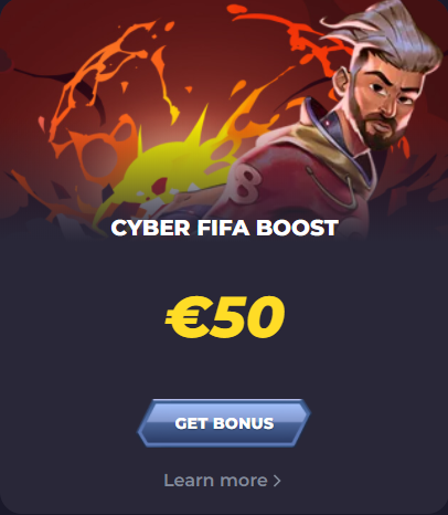 powbet banner showing the cyber fifa boost bonus