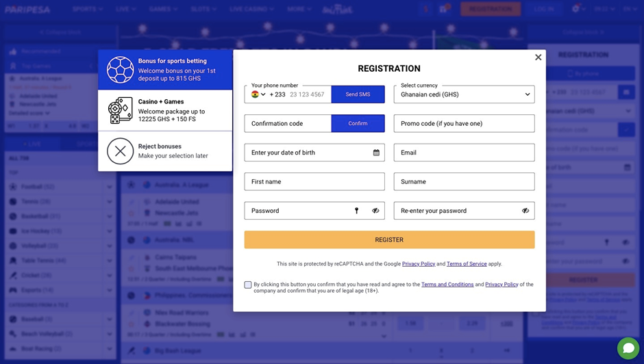 Fill Registration Form