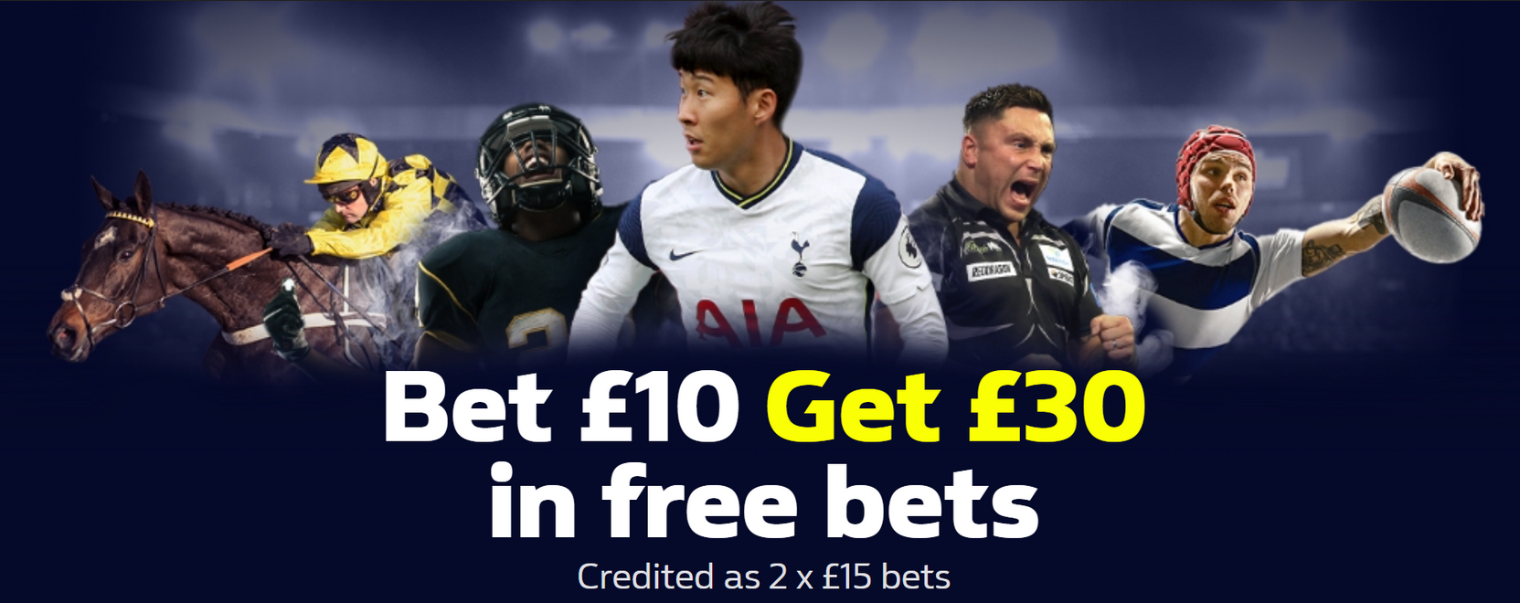 An image of the William Hill sportsbook bet 10 get 30 promo offer