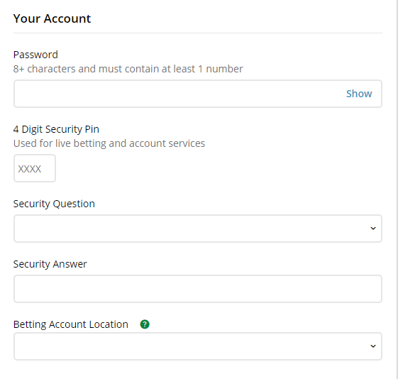 Image of TAB account details page